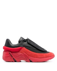Chaussures de sport rouge et noir Raf Simons