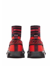 Chaussures de sport rouge et noir Dolce & Gabbana