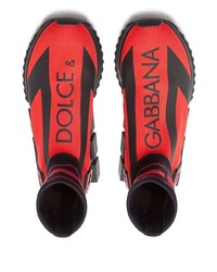 Chaussures de sport rouge et noir Dolce & Gabbana