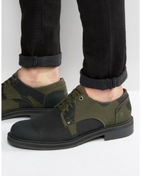 Chaussures derby camouflage olive