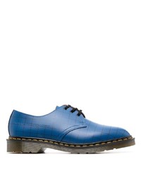 Chaussures derby en cuir à carreaux bleues