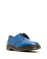 Chaussures derby en cuir à carreaux bleues Dr. Martens
