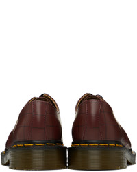 Chaussures derby en cuir à carreaux bordeaux Undercover