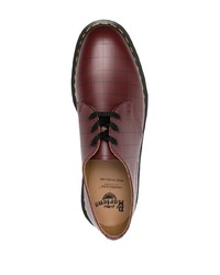 Chaussures derby en cuir à carreaux bordeaux Dr. Martens