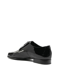 Chaussures derby en cuir à carreaux noires Saint Laurent