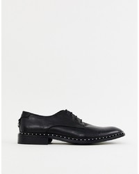 Chaussures derby en cuir à clous noires ASOS Edition