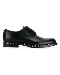 Chaussures derby en cuir à clous noires Valentino