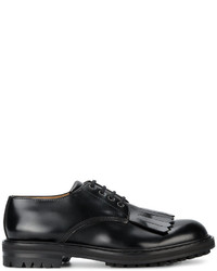 Chaussures derby en cuir à franges noires Alexander McQueen