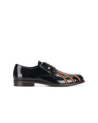 Chaussures derby en cuir à rayures verticales noires