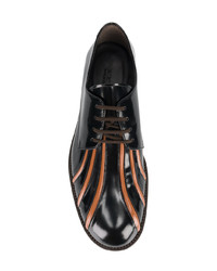 Chaussures derby en cuir à rayures verticales noires Marni