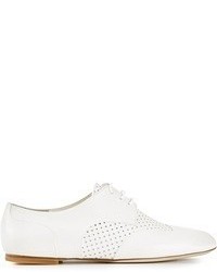 Chaussures derby en cuir blanches