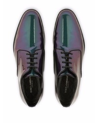 Chaussures derby en cuir bleu canard Dolce & Gabbana