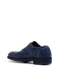 Chaussures derby en cuir bleu marine Guidi