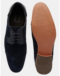 Chaussures derby en cuir bleu marine Asos