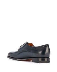 Chaussures derby en cuir bleu marine Santoni
