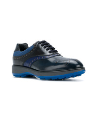 Chaussures derby en cuir bleu marine Prada