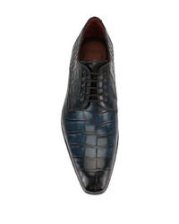 Chaussures derby en cuir bleu marine Magnanni