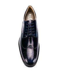 Chaussures derby en cuir bleu marine Hogan