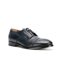 Chaussures derby en cuir bleu marine Silvano Sassetti