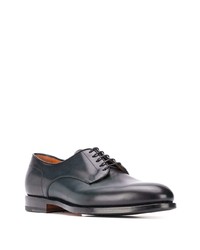 Chaussures derby en cuir bleu marine Santoni