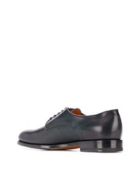 Chaussures derby en cuir bleu marine Santoni