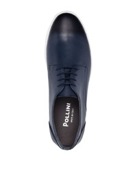 Chaussures derby en cuir bleu marine Pollini