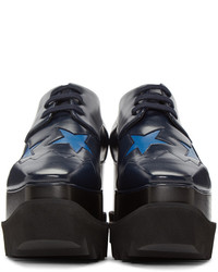 Chaussures derby en cuir bleu marine Stella McCartney