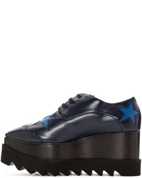 Chaussures derby en cuir bleu marine Stella McCartney