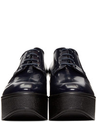 Chaussures derby en cuir bleu marine Robert Clergerie