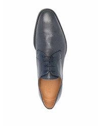 Chaussures derby en cuir bleu marine Corneliani