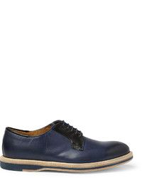 Chaussures derby en cuir bleu marine Paul Smith