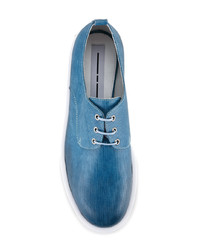 Chaussures derby en cuir bleues Diego Vanassibara