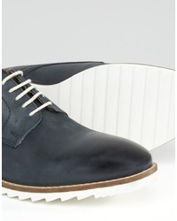 Chaussures derby en cuir bleues Asos