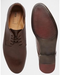 Chaussures derby en cuir bordeaux Asos