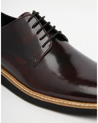 Chaussures derby en cuir bordeaux Asos