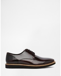 Chaussures derby en cuir bordeaux Asos