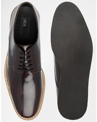 Chaussures derby en cuir bordeaux Asos