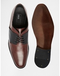 Chaussures derby en cuir bordeaux Asos