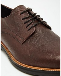 Chaussures derby en cuir bordeaux Asos