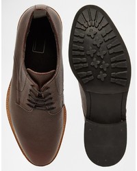 Chaussures derby en cuir bordeaux Asos