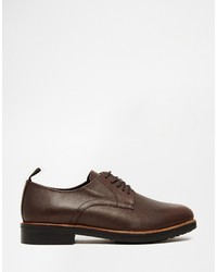 Chaussures derby en cuir bordeaux Asos