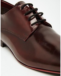 Chaussures derby en cuir bordeaux Asos