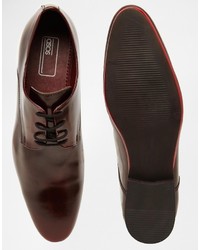 Chaussures derby en cuir bordeaux Asos