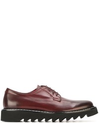 Chaussures derby en cuir bordeaux Cesare Paciotti