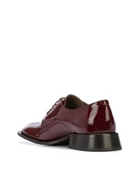 Chaussures derby en cuir bordeaux Martine Rose