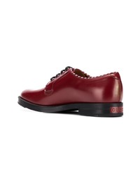 Chaussures derby en cuir bordeaux Gucci