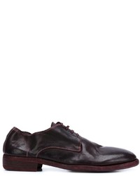 Chaussures derby en cuir bordeaux Guidi