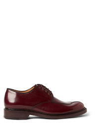 Chaussures derby en cuir bordeaux