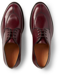 Chaussures derby en cuir bordeaux