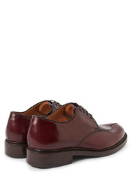 Chaussures derby en cuir bordeaux